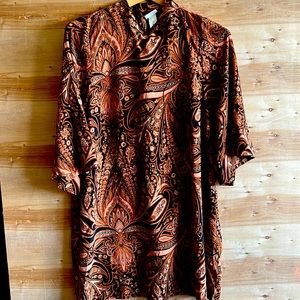 70s style wide arm shift dress